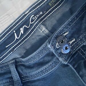INC International Concepts Blue Straight Leg Jeans Curvy Fit